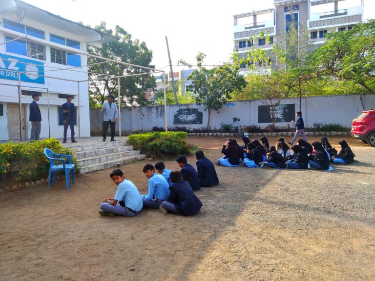 Mohammed Amer taking Psychology class in school ground of Shahbaaz school and PU college