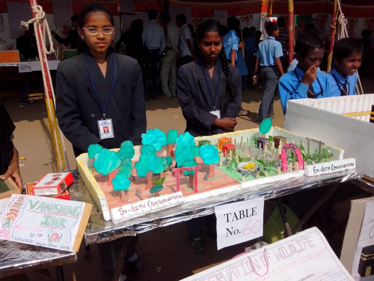 Students of Shahbaaz school and PU college in Exhibition