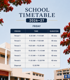 Shahbaaz School Timetable Friday
