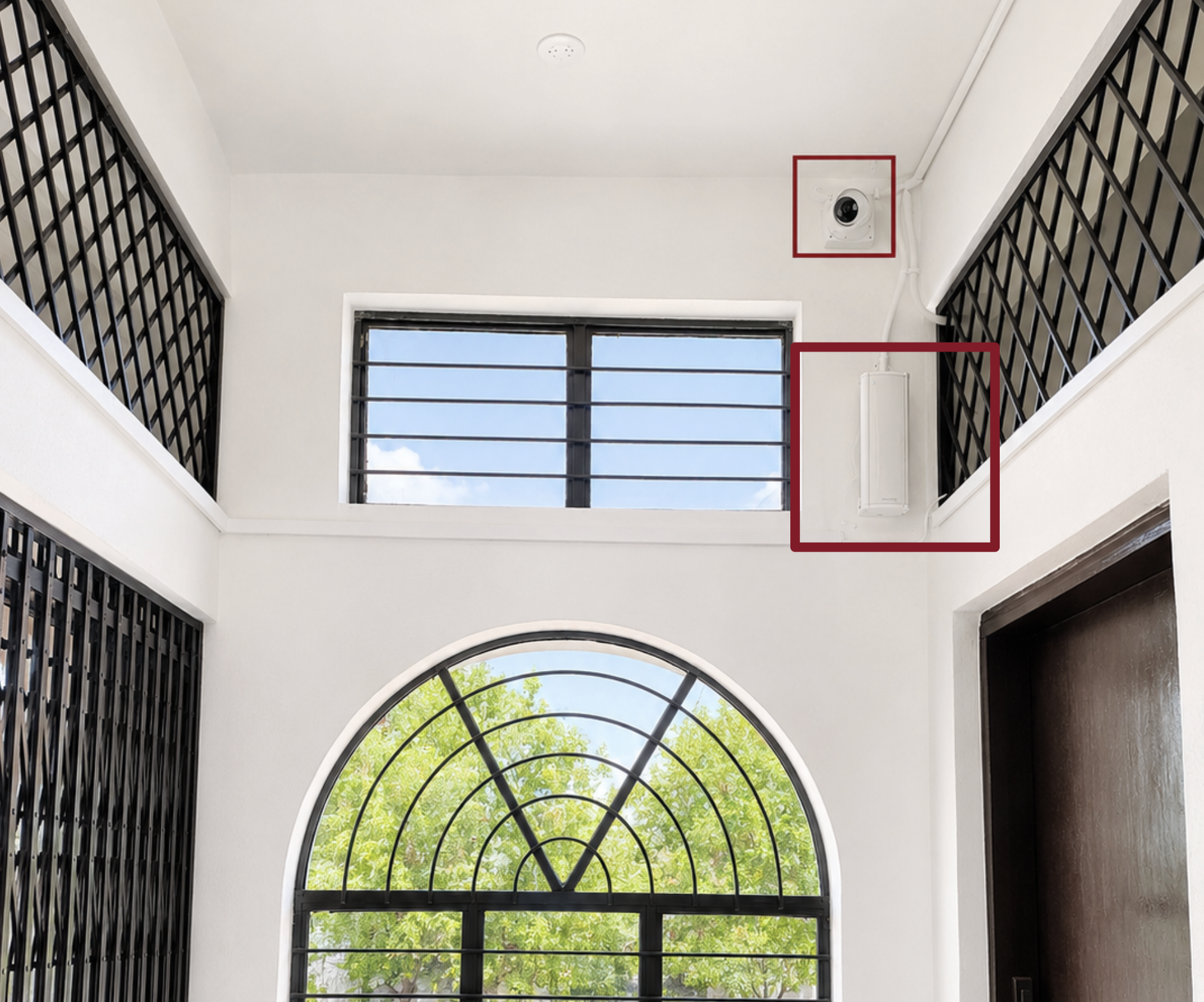 CCTV Camera and Intercom Speaker in the Corridor at Shahbaaz