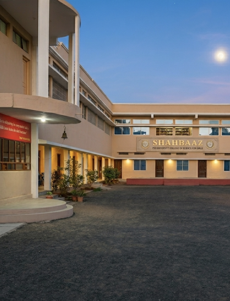 Shahbaaz School Building Facade Evening