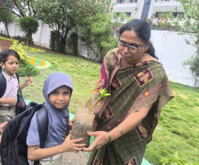 Primary School Students Getting Free Lemon and Guava Saplings as Gifts on First Day of School at Shahbaaz