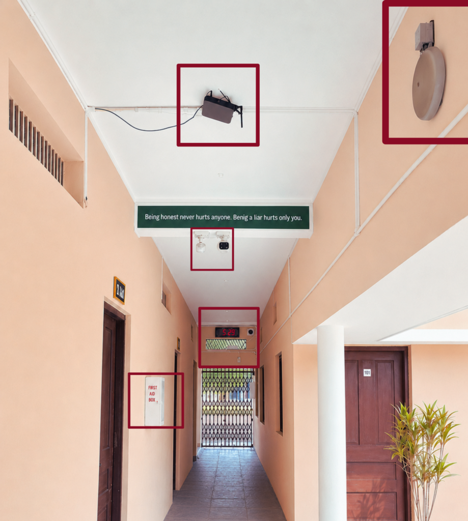 Shahbaaz Miscellaneous Amenities Digital Clock CCTV Cameras Intercom Speakers Bell
